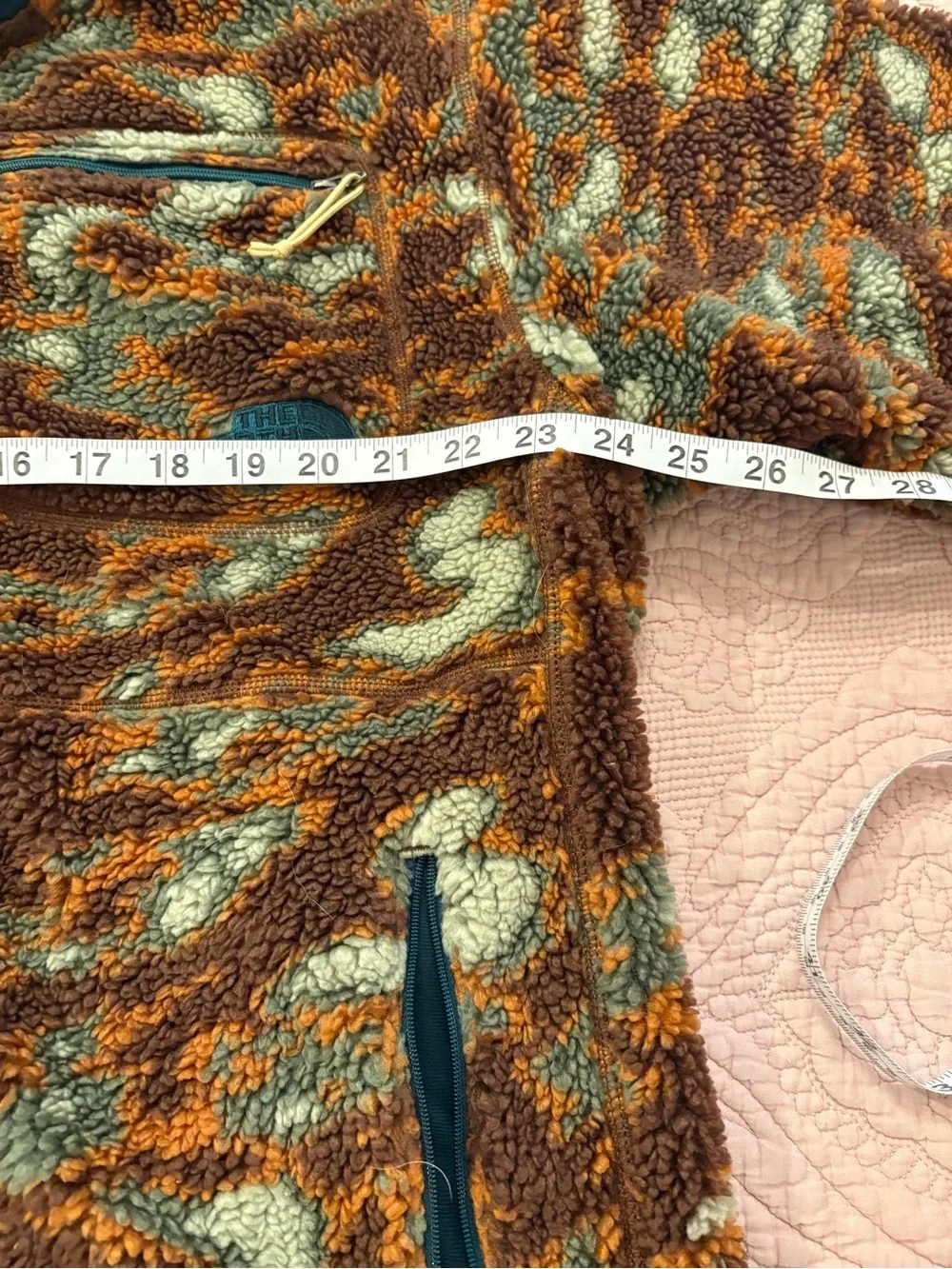 EUC The North Face Mens Brown Camo Fleece Jacket